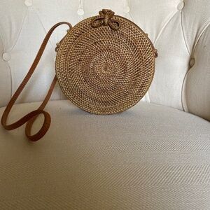 Rattan Canteen Crossbody Bag